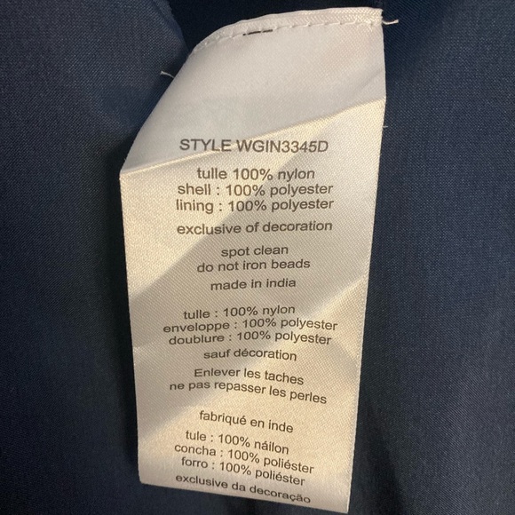 Oleg Cassini Mother of the Bride Midnight Blue Dress - Picture 6 of 7